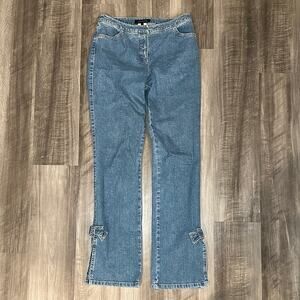 Escada Denim Bow Split Hem Jeans - 38 (US 8)